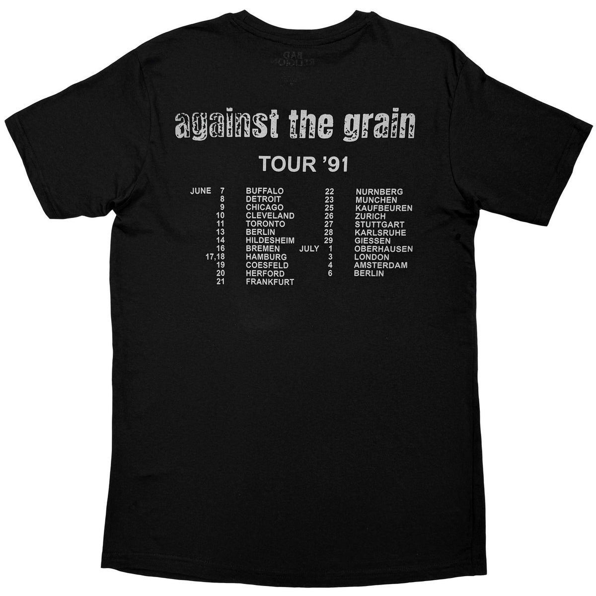 Bad Religion Unisex T-Shirt: Against The Grain (Black) (Back Print)