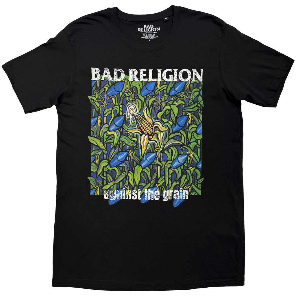 Bad Religion Unisex T-Shirt: Against The Grain (Black) (Back Print)