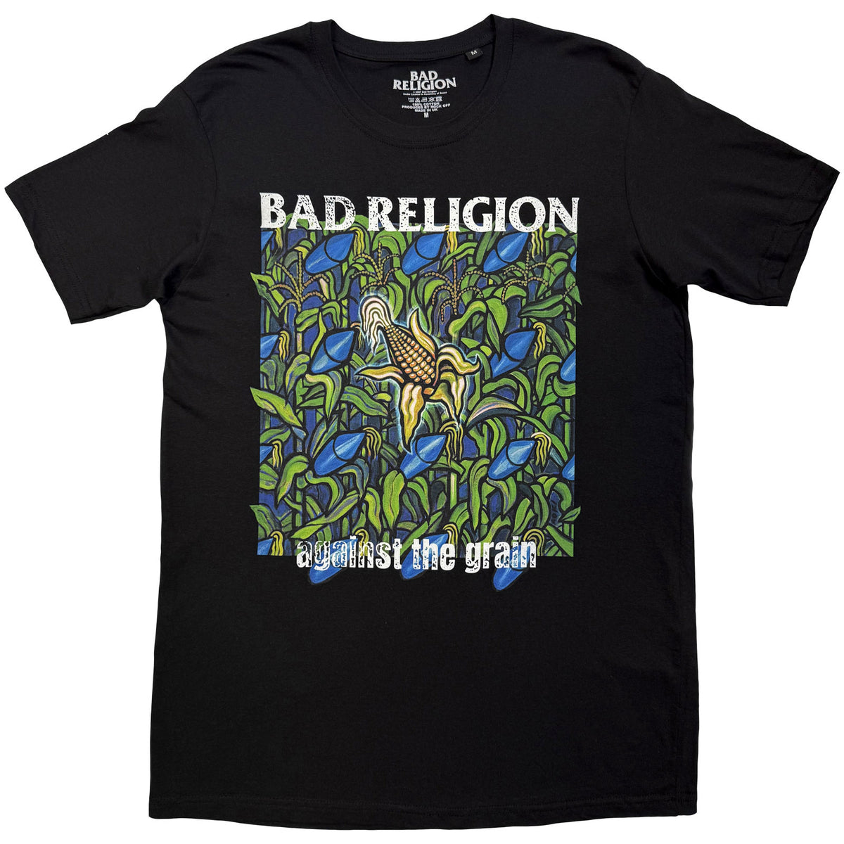 Bad Religion Unisex T-Shirt: Against The Grain (Black) (Back Print)