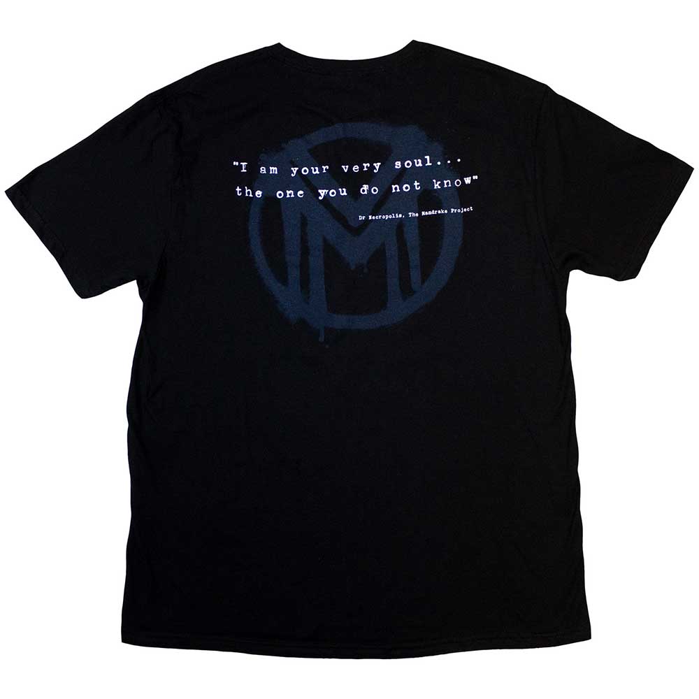 Bruce Dickinson Unisex T-Shirt: The Mandrake Project (Black) (Back Print)
