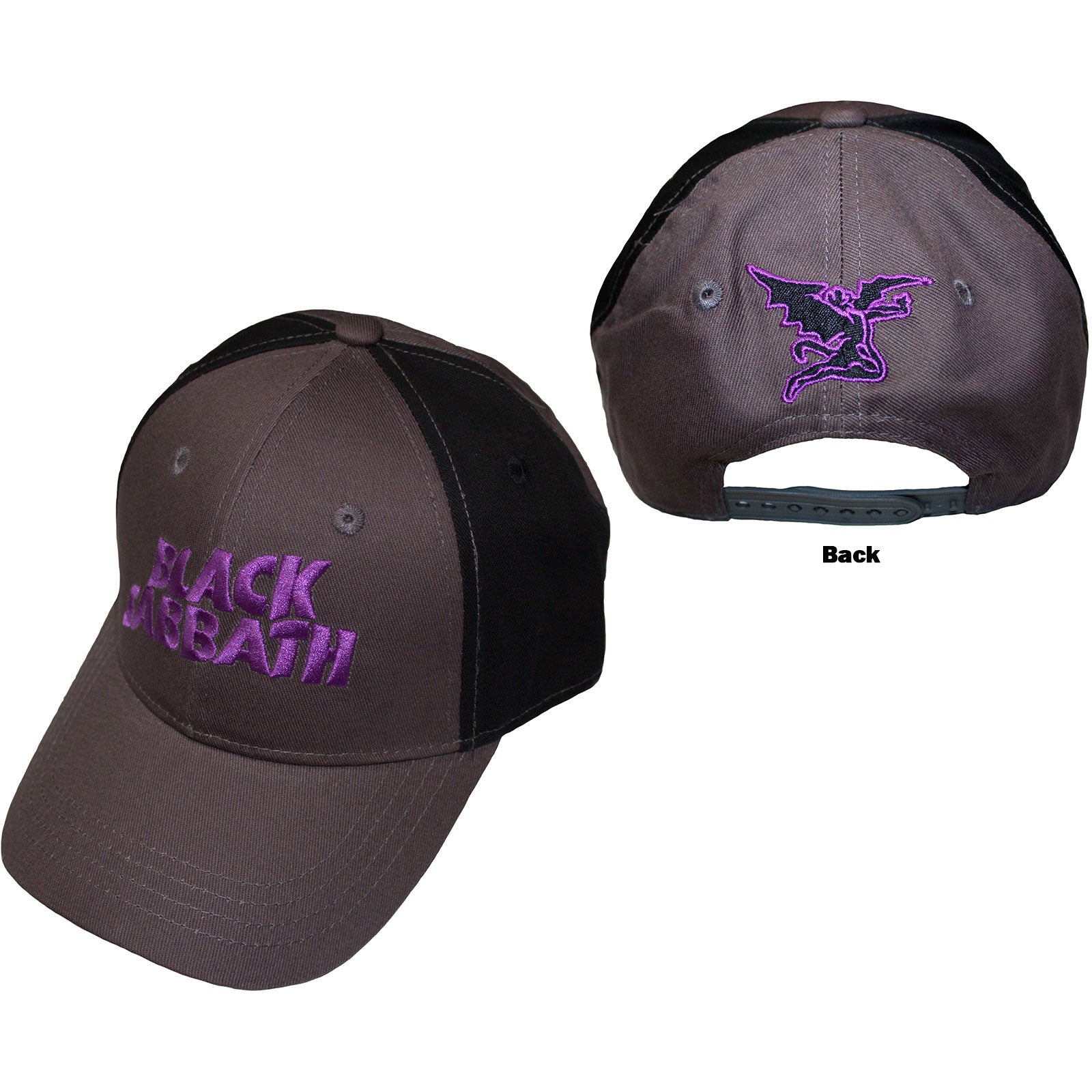 Black Sabbath Unisex Baseball Cap: Wavy Logo (Black & Charcoal Grey) (2-Tone)