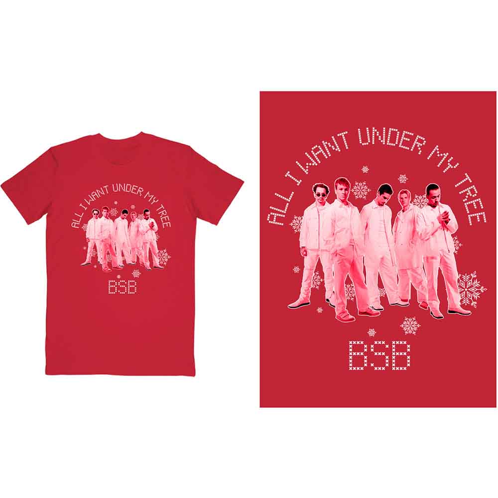 Backstreet Boys Unisex T-Shirt: All I Want Xmas (Red)