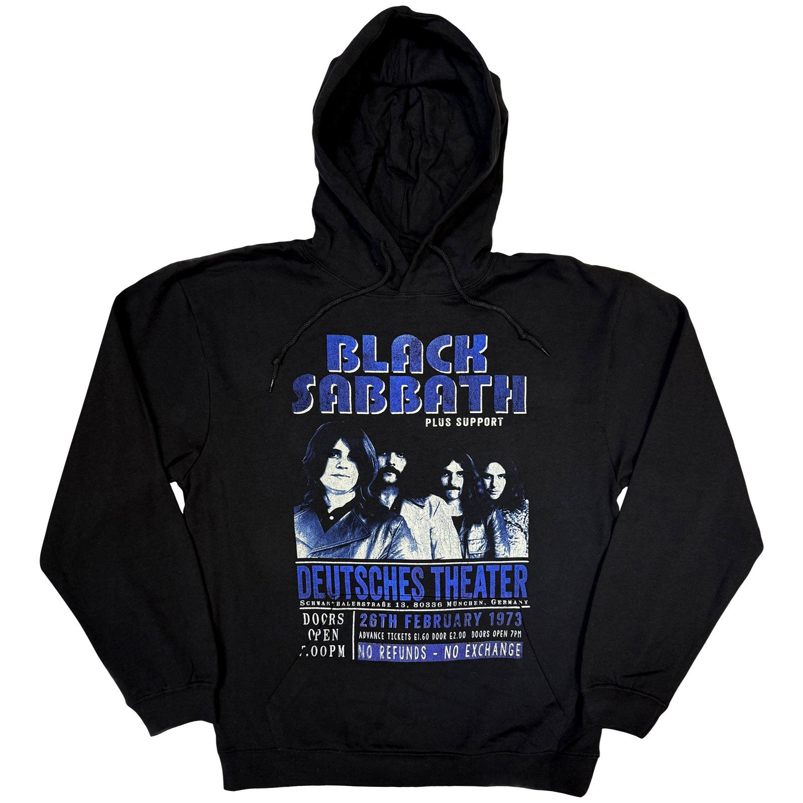 Black Sabbath Unisex Eco Pullover Hoodie: Deutsches '73 (Black)
