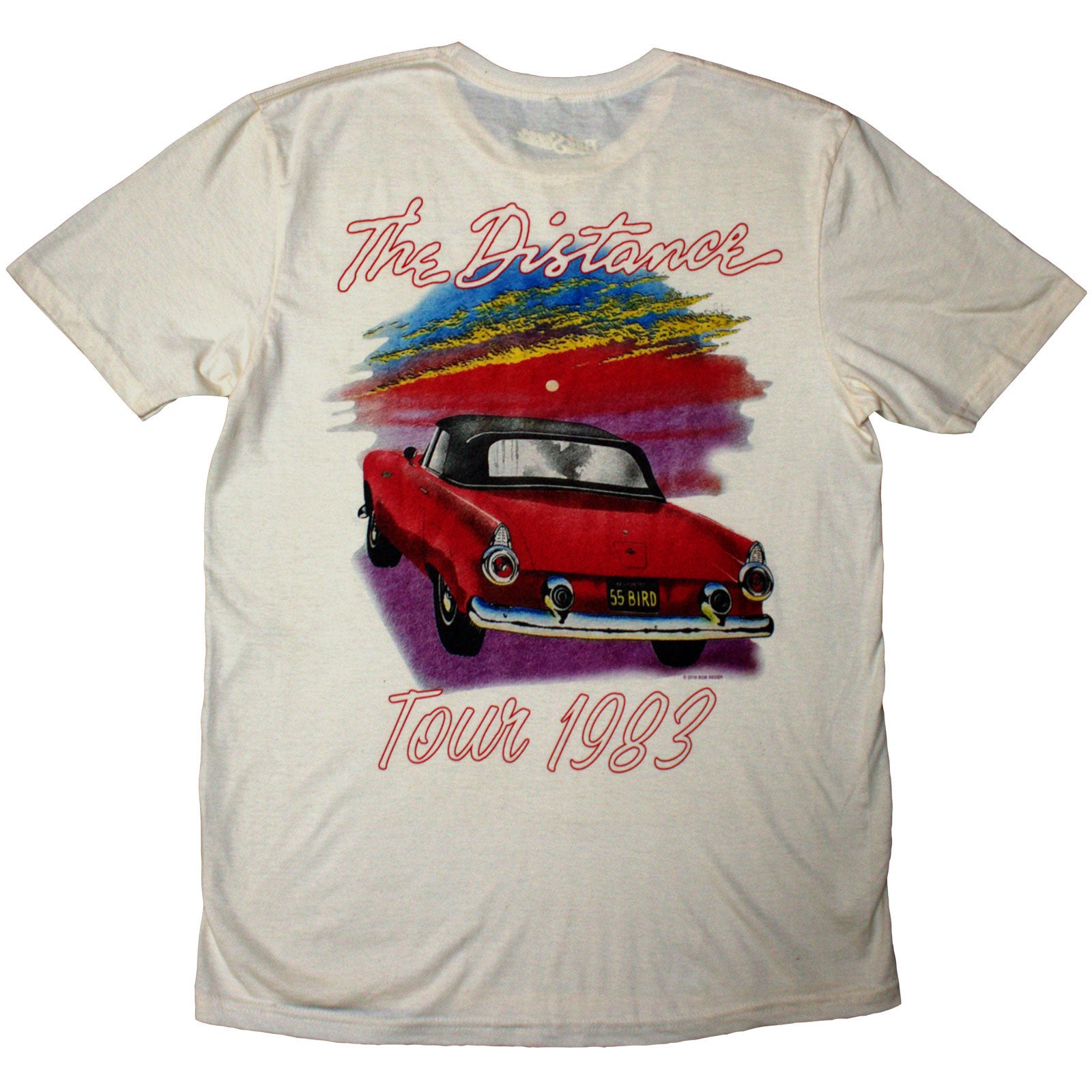Bob Seger & The Silver Bullet Band Unisex T-Shirt: Distance Tour (Natural) (Back Print)
