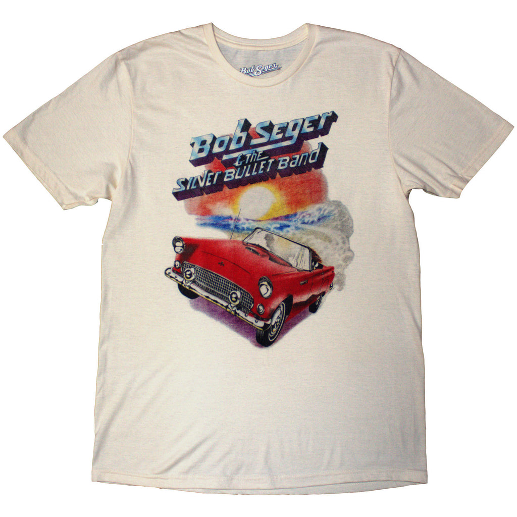Bob Seger & The Silver Bullet Band Unisex T-Shirt: Distance Tour (Natural) (Back Print)