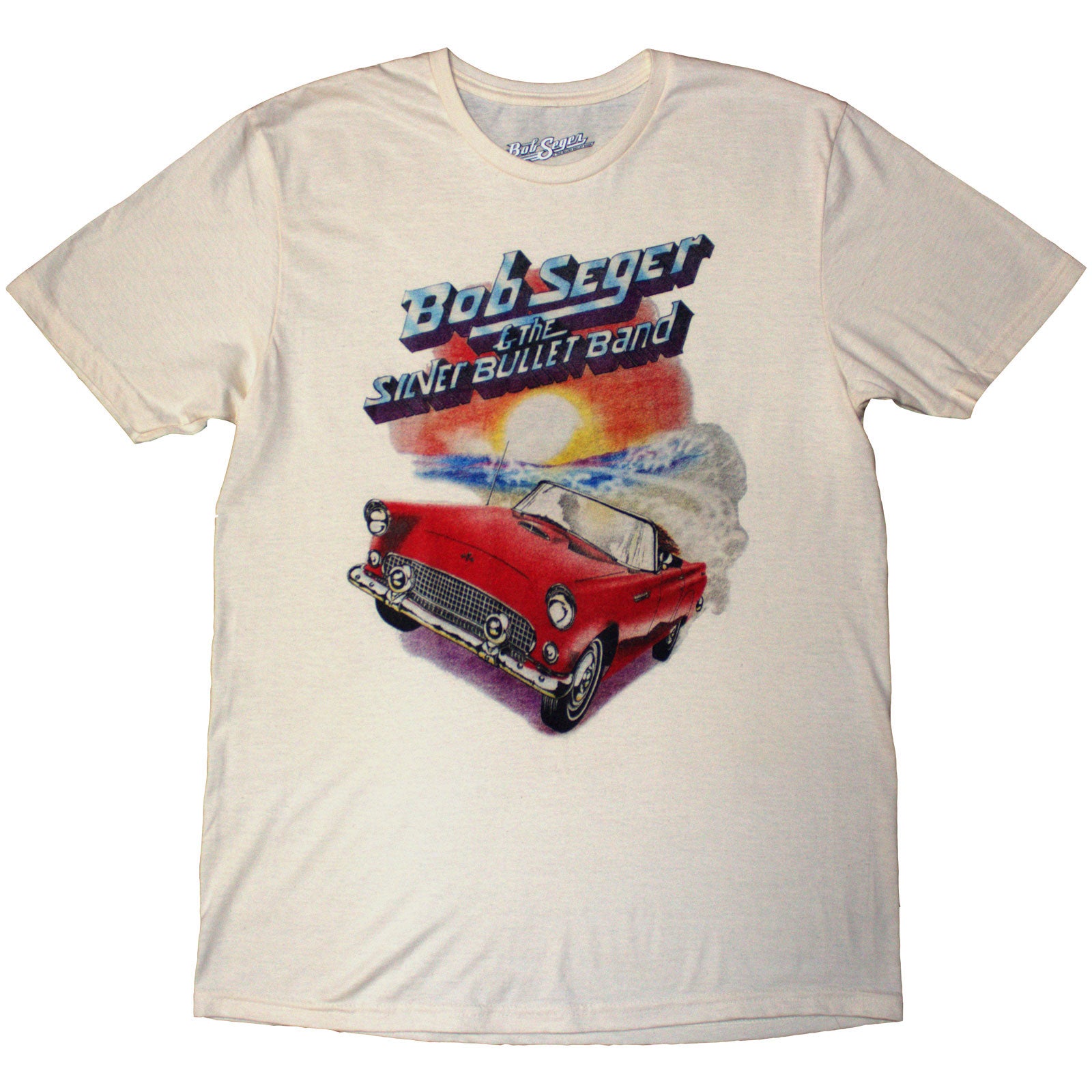 Bob Seger & The Silver Bullet Band Unisex T-Shirt: Distance Tour (Natural) (Back Print)