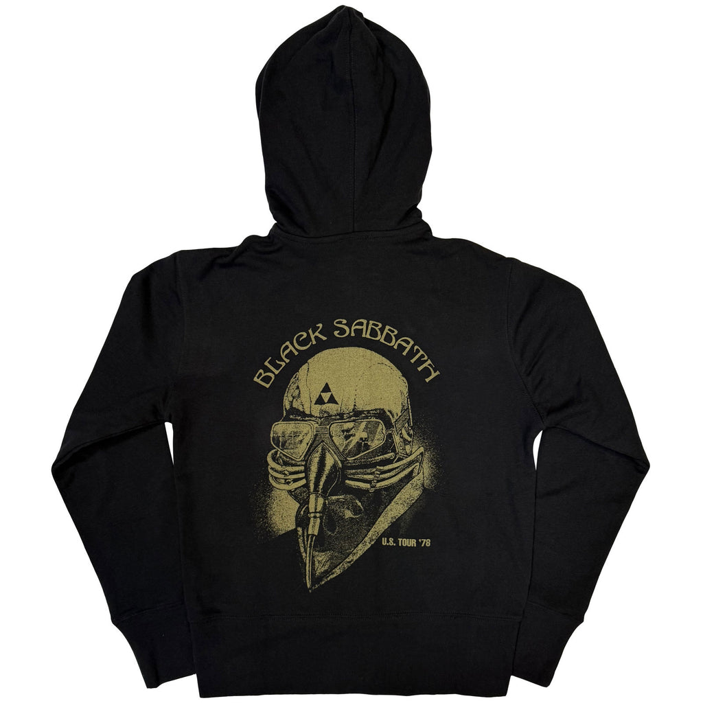 Black Sabbath Ladies Zipped Hoodie: Tour 1978 (Black) (Back Print)