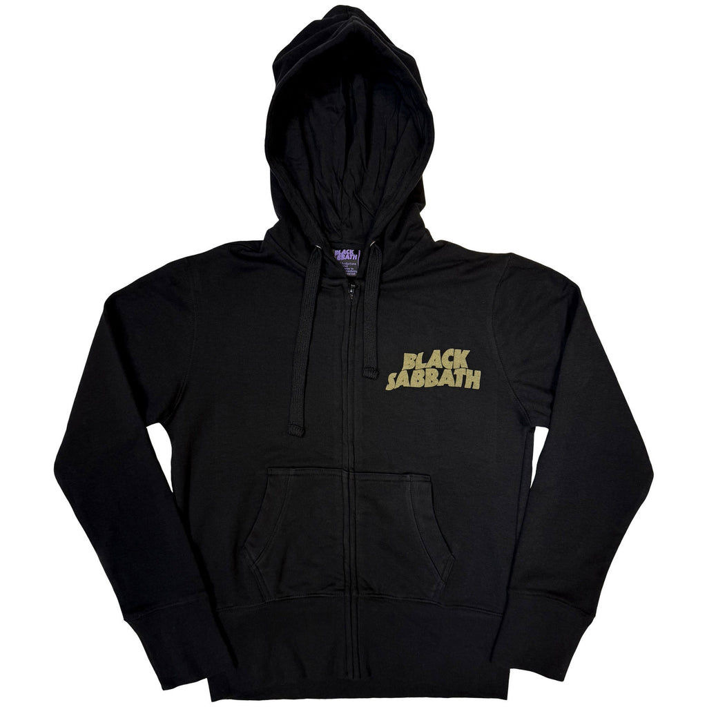 Black Sabbath Ladies Zipped Hoodie: Tour 1978 (Black) (Back Print)