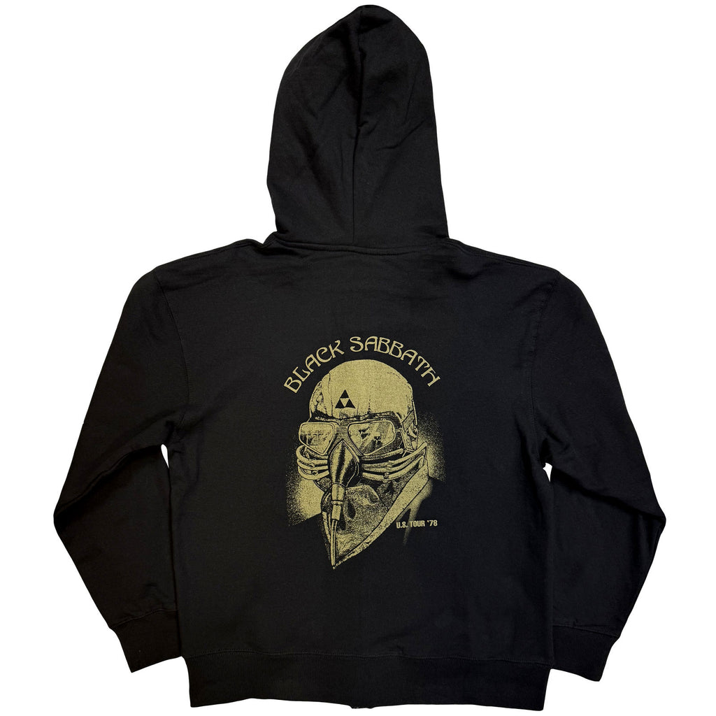 Black Sabbath Unisex Zipped Hoodie: Tour 1978 (Black) (Back Print)