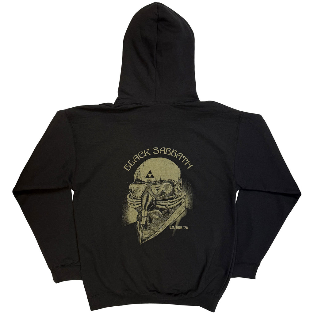 Black Sabbath Unisex Pullover Hoodie: Pocket Logo US Tour '78 (Back Print) (Black)