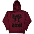 Black Sabbath Unisex Pullover Hoodie: Band and Logo (Maroon Red)