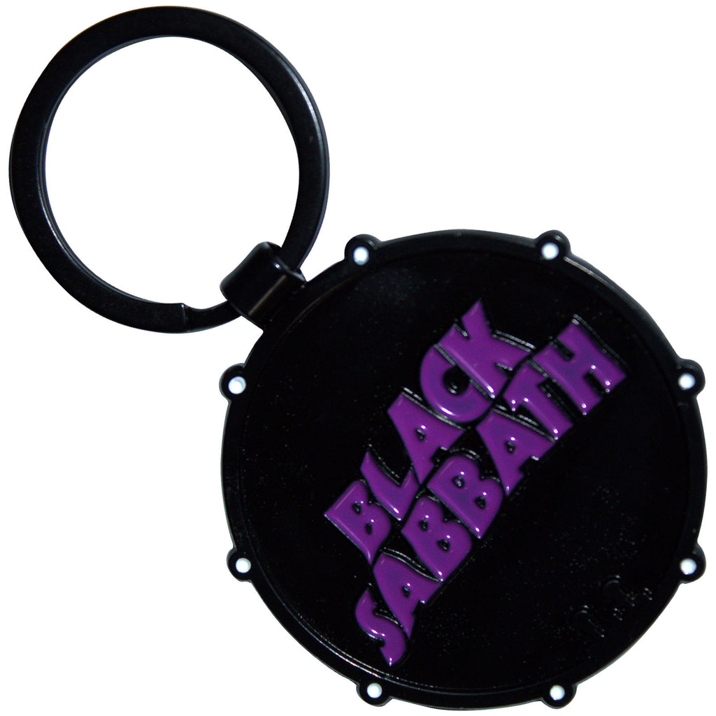 Black Sabbath Keychain: Wavy Logo & Daemon Drum (Double Sided)