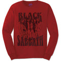 Black Sabbath Unisex Long Sleeve T-Shirt: Band and Logo (Red)
