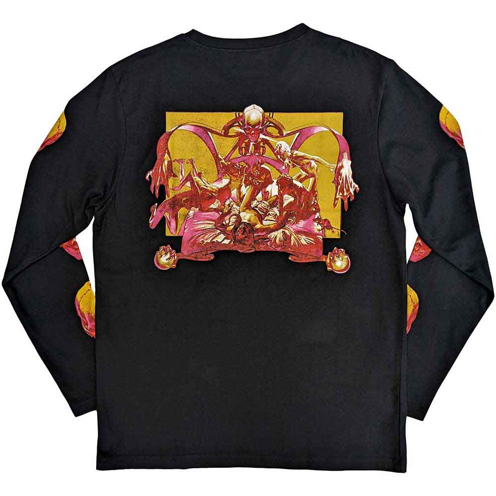 Black Sabbath Unisex Long Sleeve T-Shirt: Bloody Sabbath (Black) (Back & Sleeve Print)