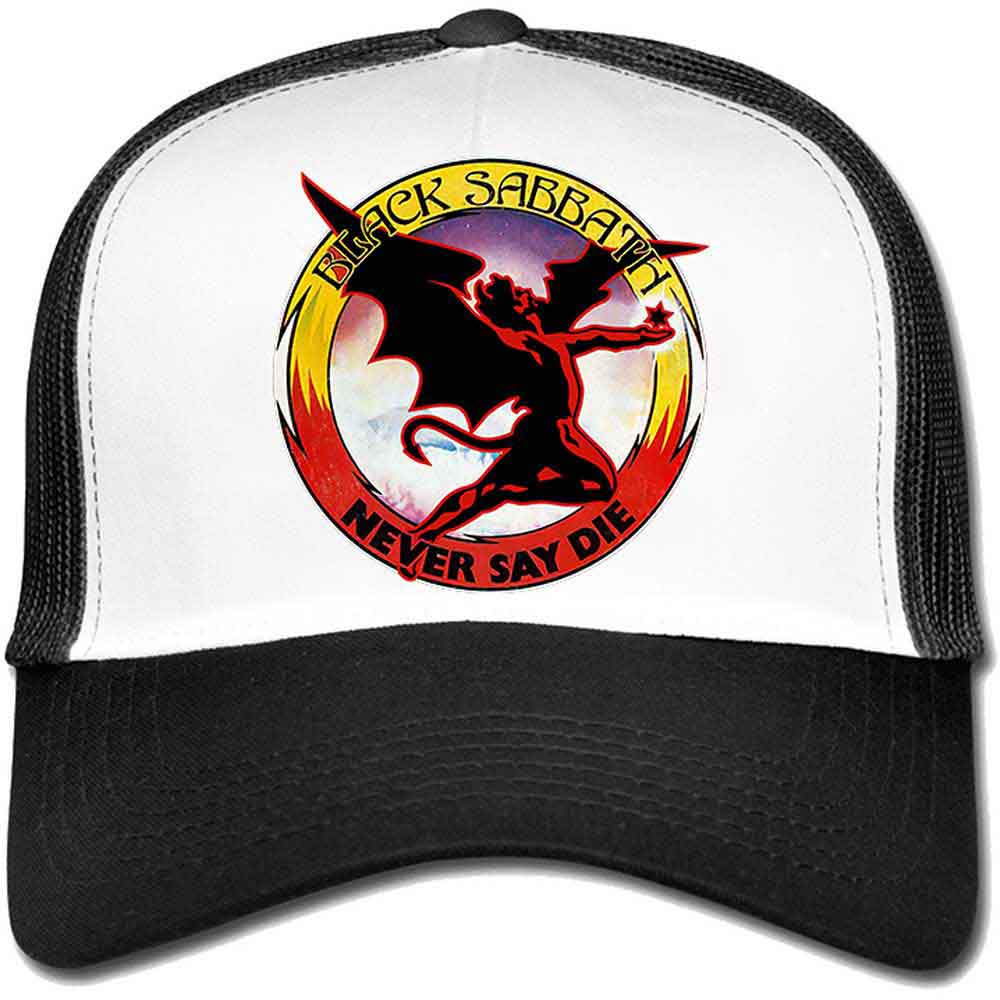 Black Sabbath Unisex Mesh Back Cap: Never Say Die (Black & White)