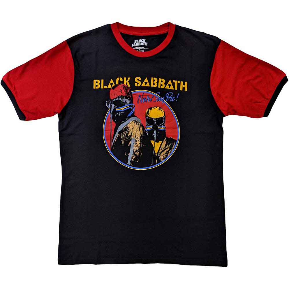 Black Sabbath Unisex Ringer T-Shirt: Never Say Die (Black & Orange)