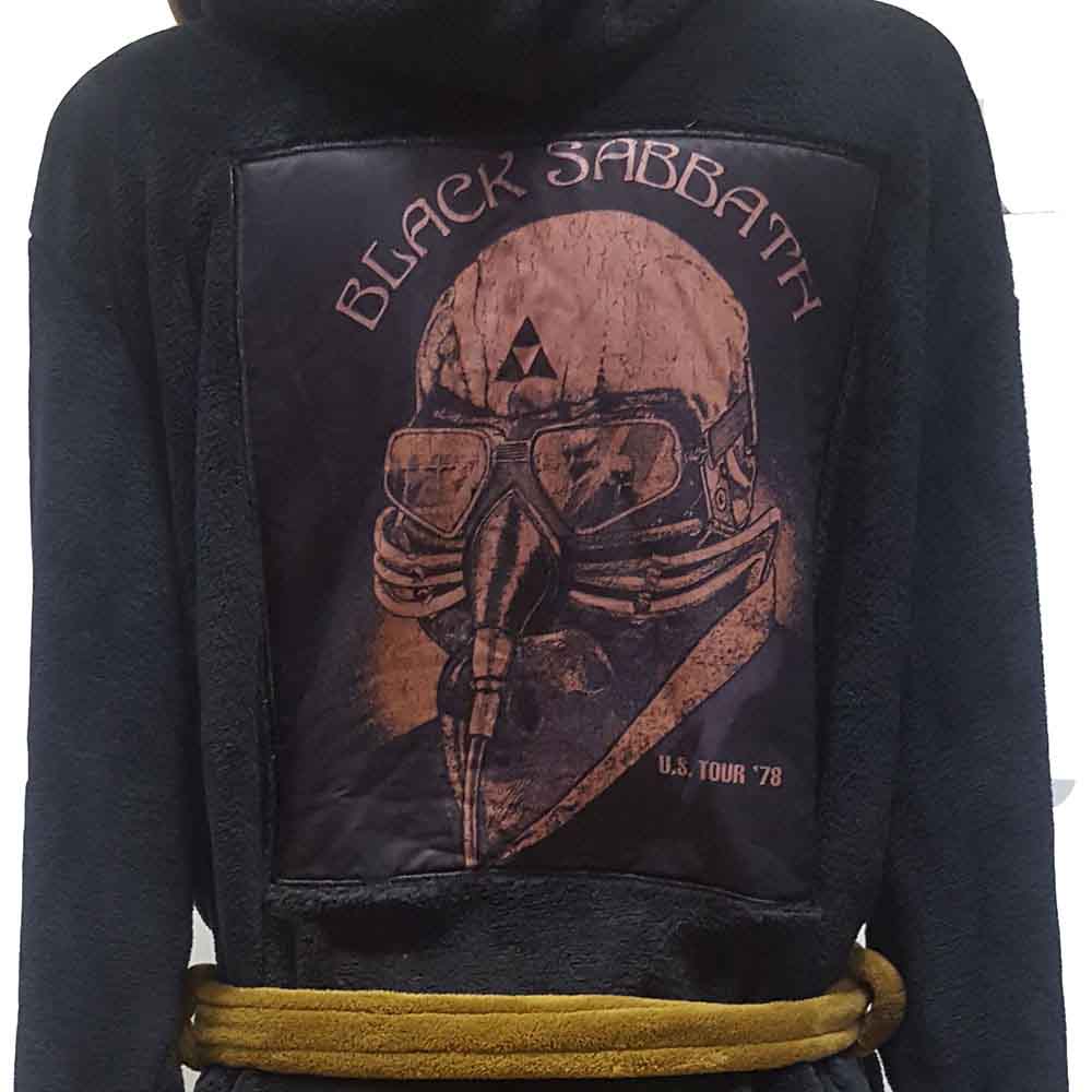 Black Sabbath Unisex Bathrobe: US Tour 78 Avengers (Black) (Back Print)