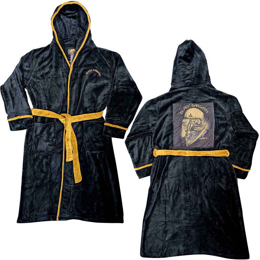 Black Sabbath Unisex Bathrobe: US Tour 78 Avengers (Black) (Back Print)