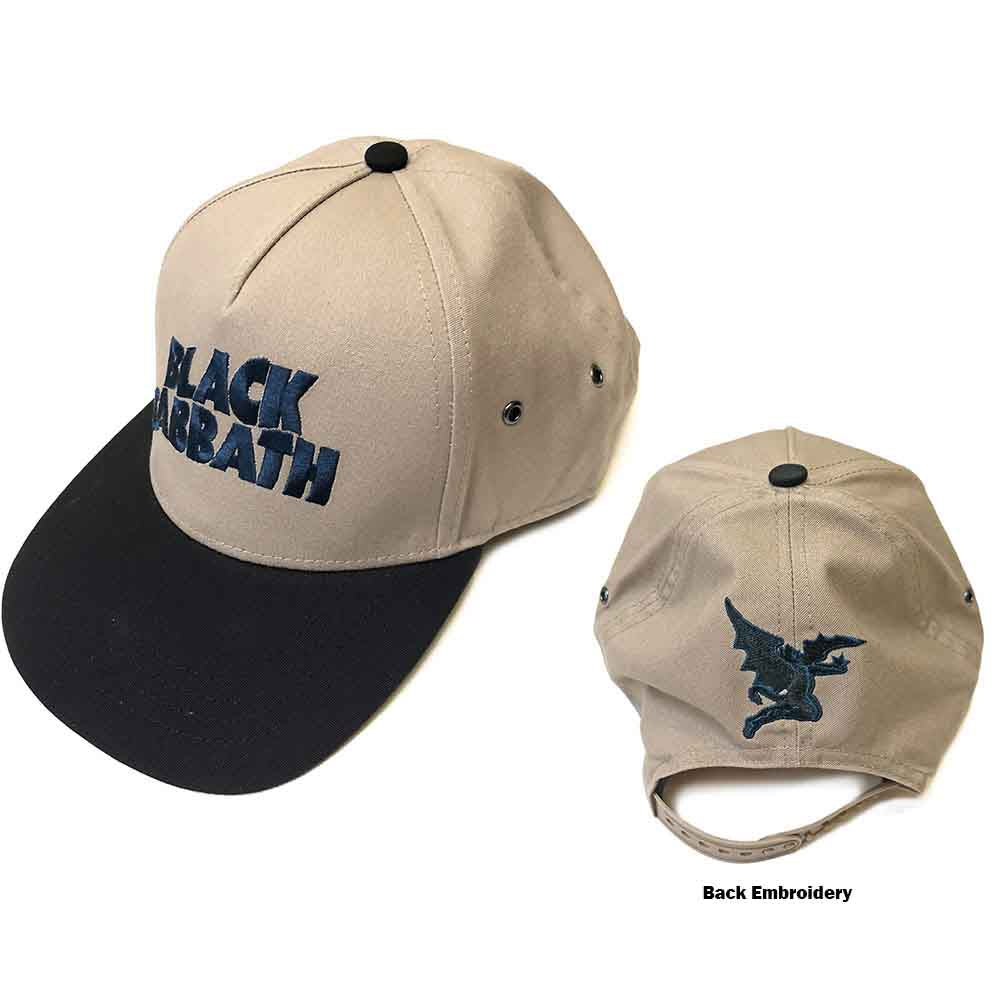 Black Sabbath Unisex Snapback Cap: Wavy Logo (Black & Sand)