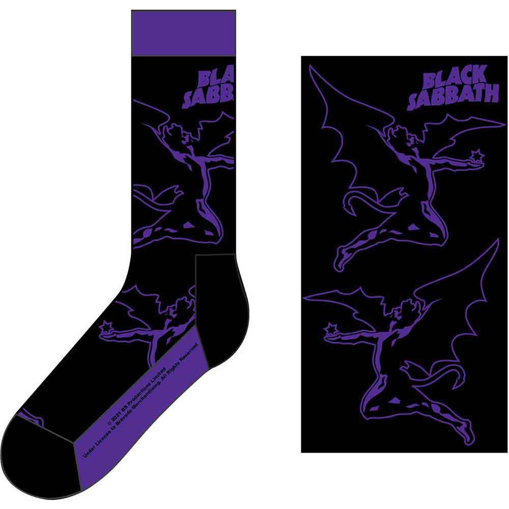 Black Sabbath Unisex Ankle Socks: Logo & Demon (Black) (UK Size 7 - 11)