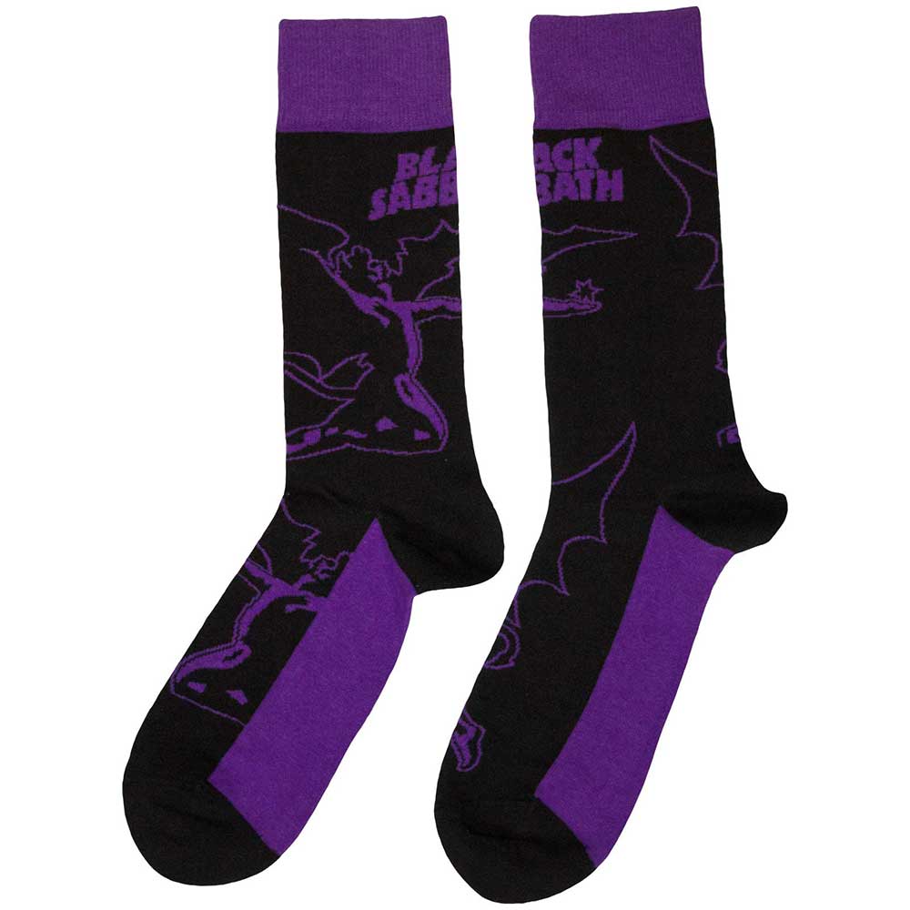 Black Sabbath Unisex Ankle Socks: Logo & Demon (Black) (UK Size 7 - 11)