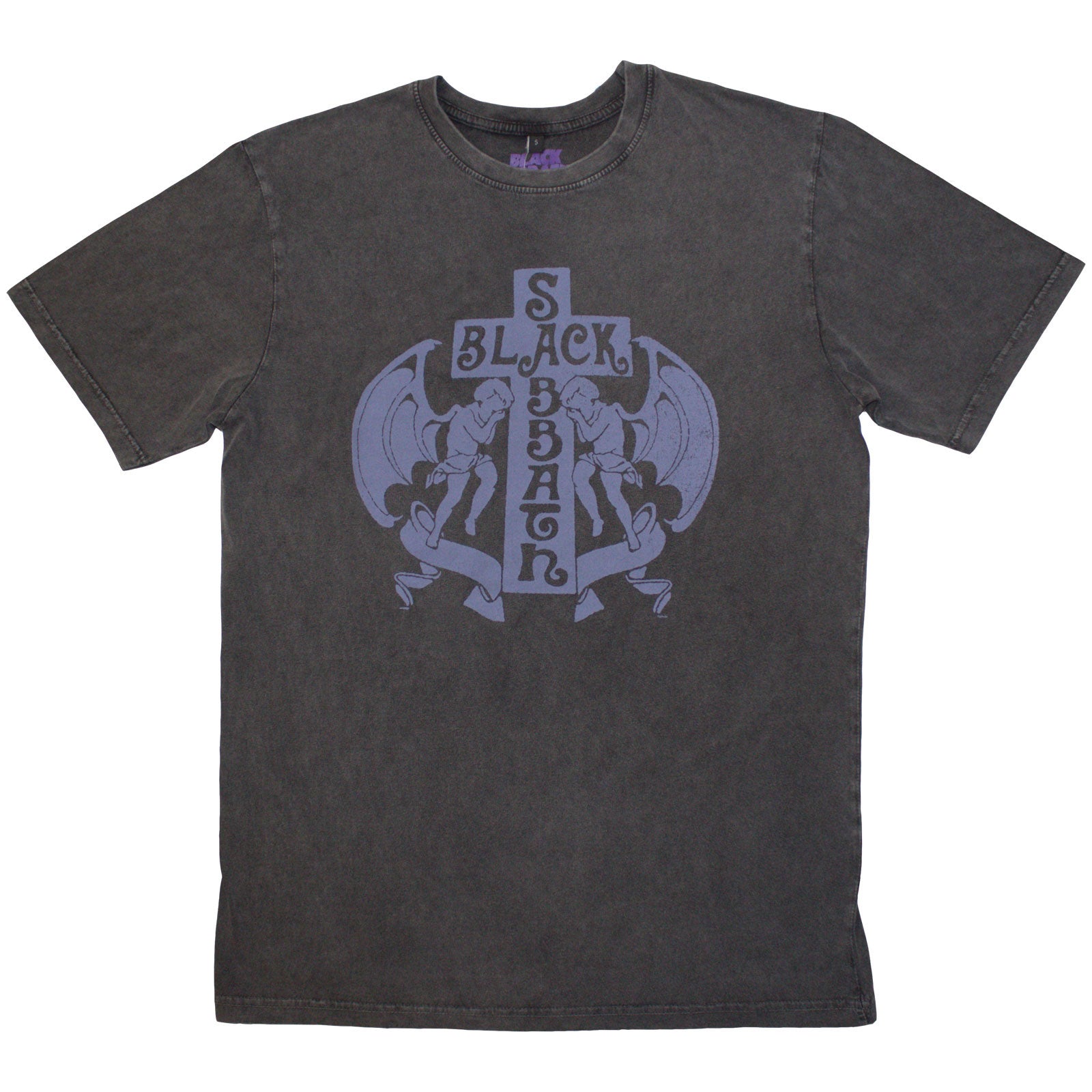 Black Sabbath Unisex Stone Wash T-Shirt: Angels (Charcoal Grey)