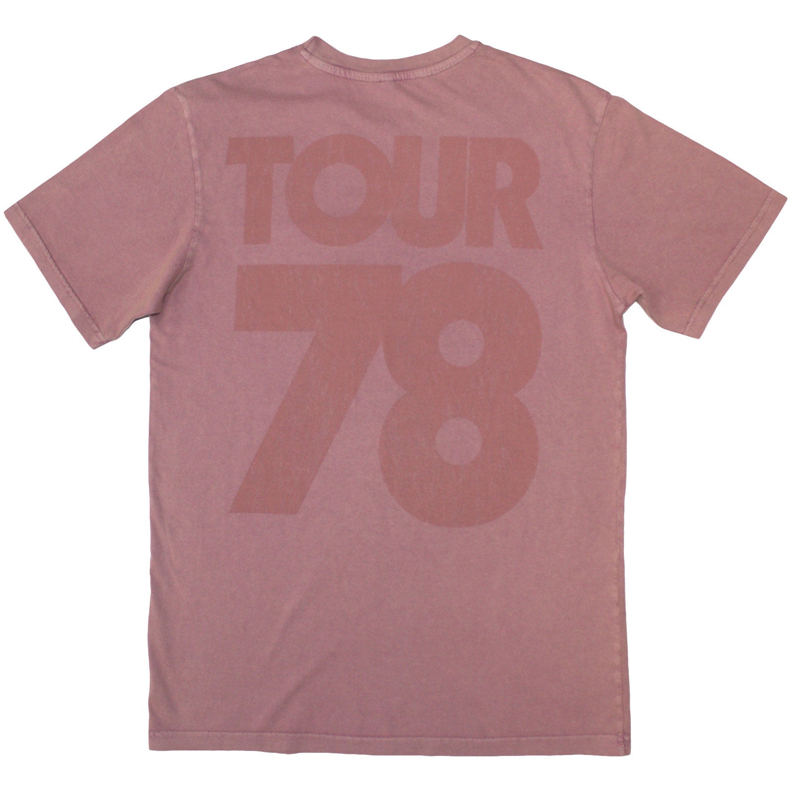 Black Sabbath Unisex Stone Wash T-Shirt: Never Say Die (Kashmir Red) (Back Print)