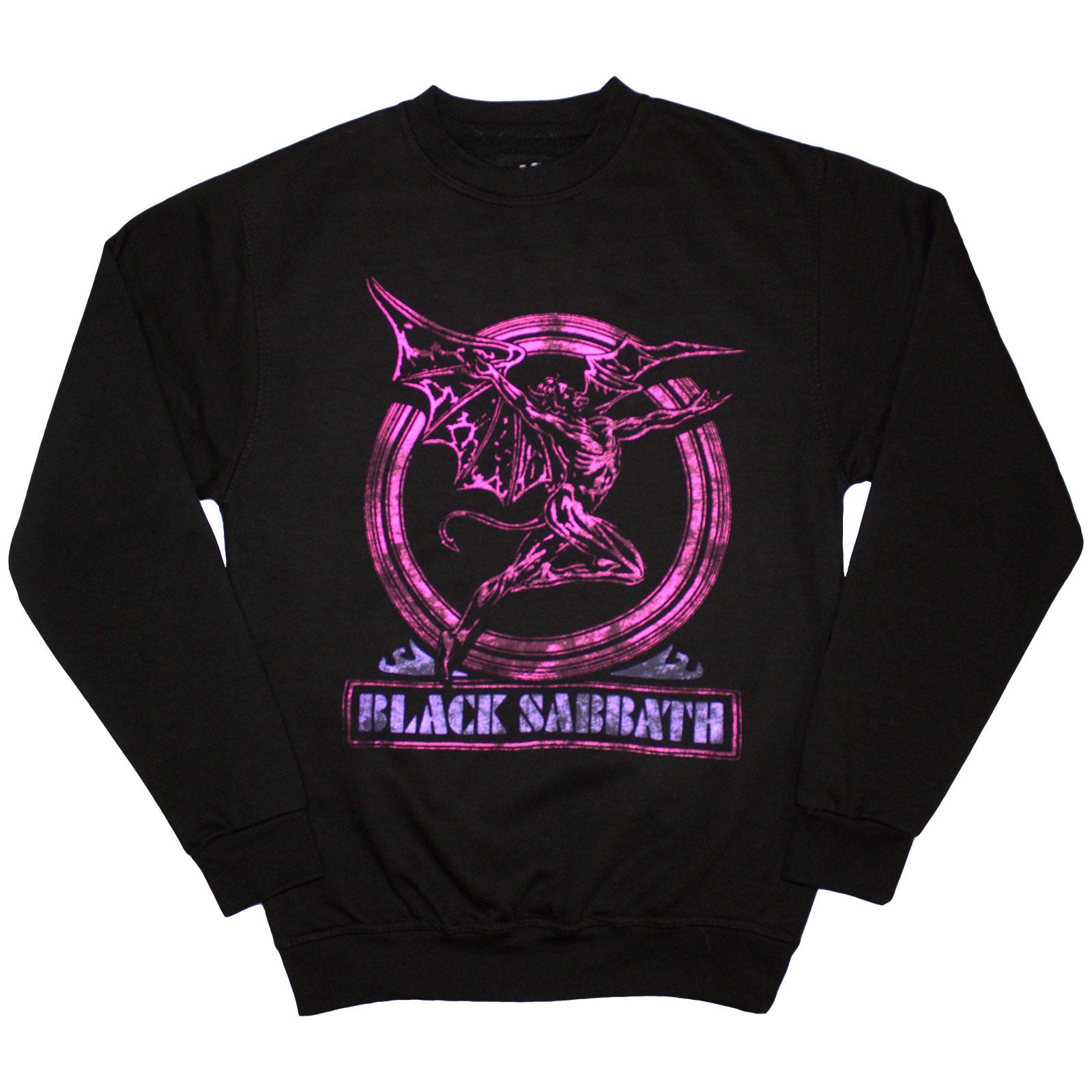 Black Sabbath Unisex Sweatshirt: Neon Pink Henry (Black) (Oversized)