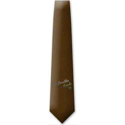 The Beatles Unisex Silk Neck Tie: On Apple Burnt (Umber Brown)