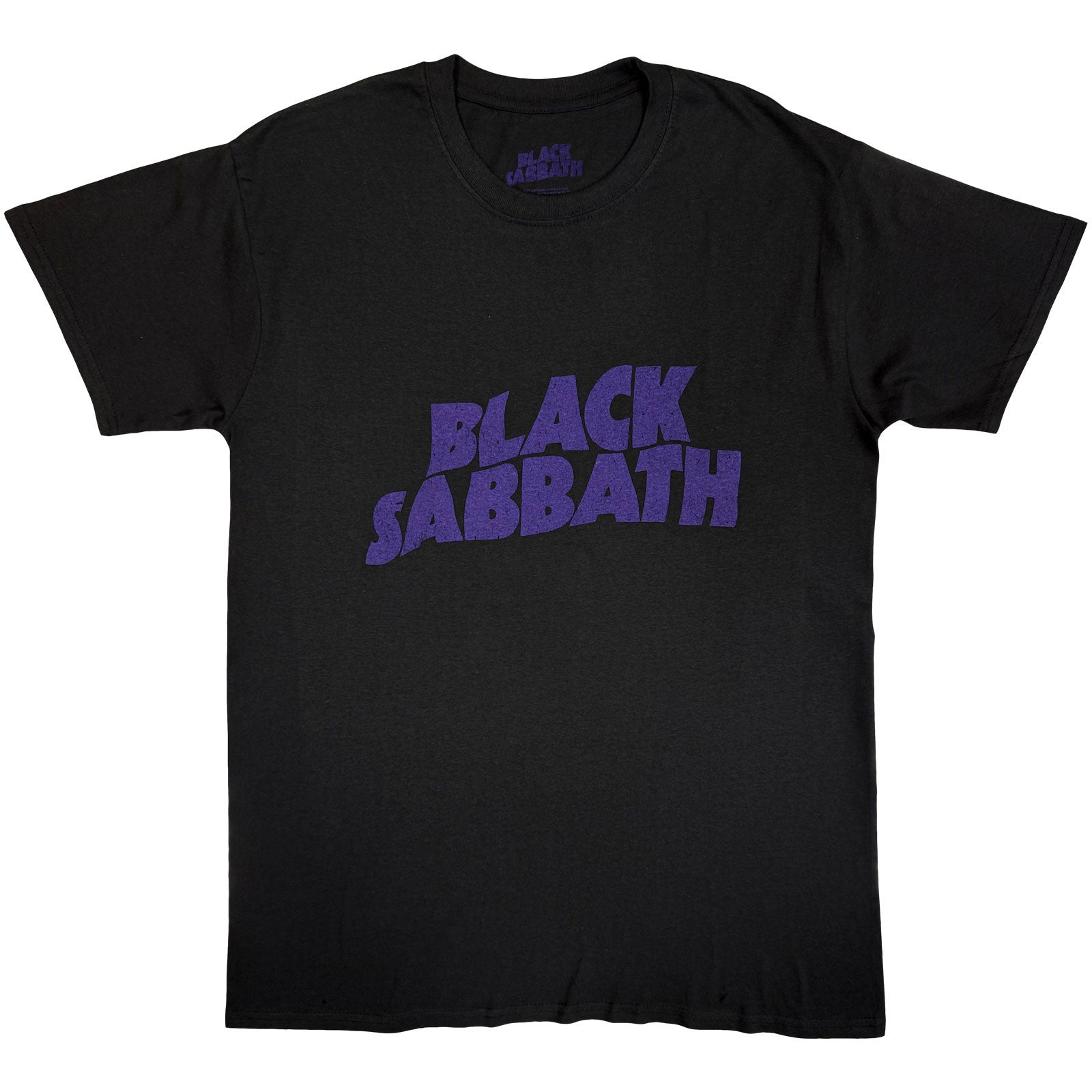 Black Sabbath Unisex T-Shirt: Wavy Logo Vintage (Black)