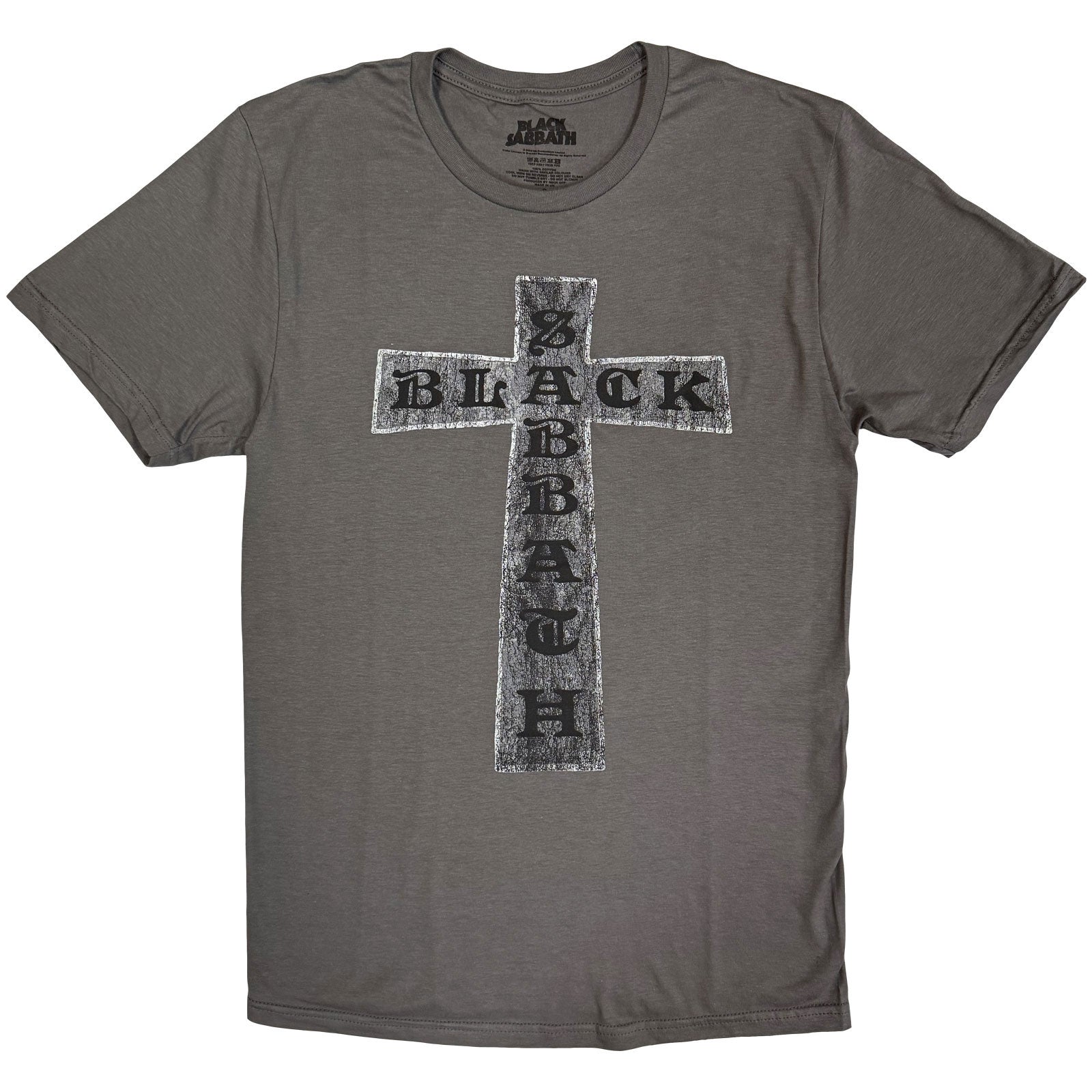 Black Sabbath Unisex T-Shirt: Cross (Charcoal Grey)