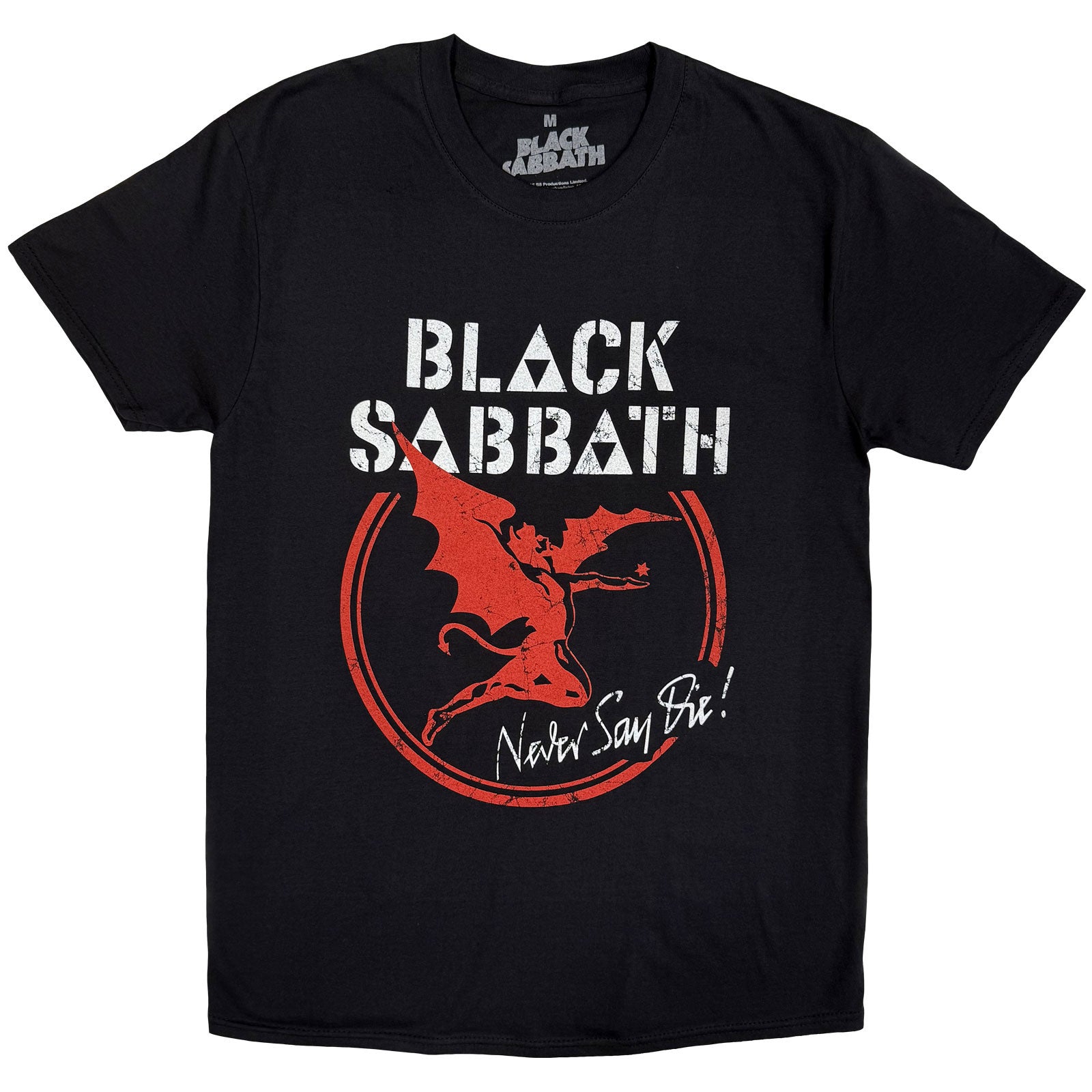 Black Sabbath Unisex T-Shirt: Archangel Never Say Die (Black)