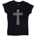 Black Sabbath Ladies T-Shirt: Cross (Black) (Embellished)