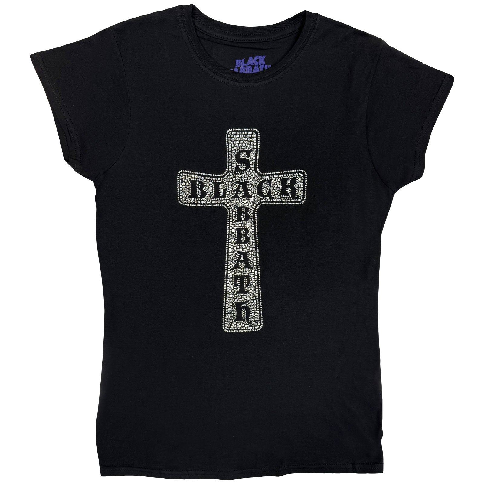 Black Sabbath Ladies T-Shirt: Cross (Black) (Embellished)