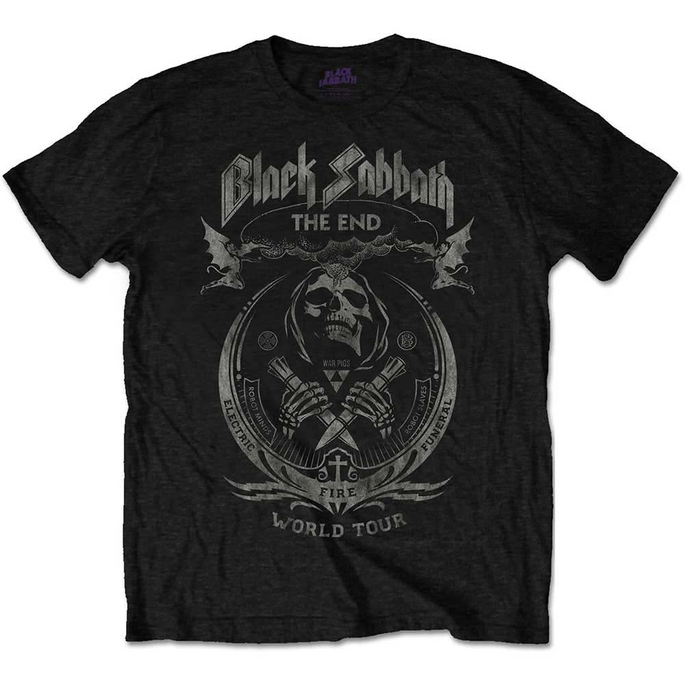 Black Sabbath Unisex T-Shirt: The End Mushroom Cloud (Black)