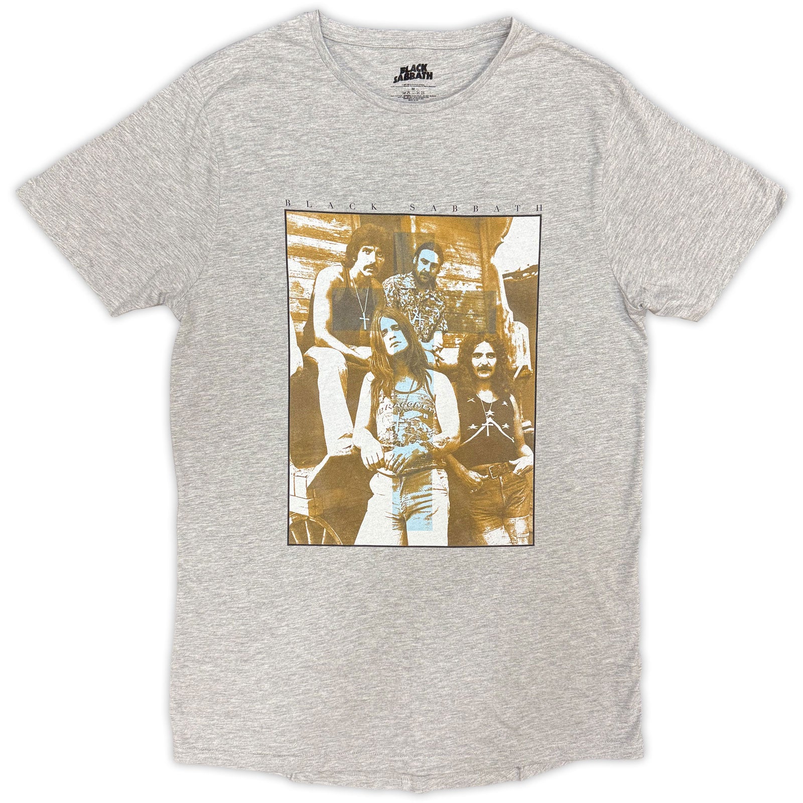 Black Sabbath Unisex T-Shirt: Blue Cross (Grey)