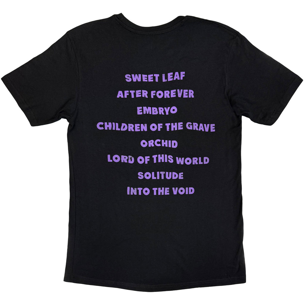 Black Sabbath Unisex T-Shirt: Masters of Reality Album (Black) (Back Print)