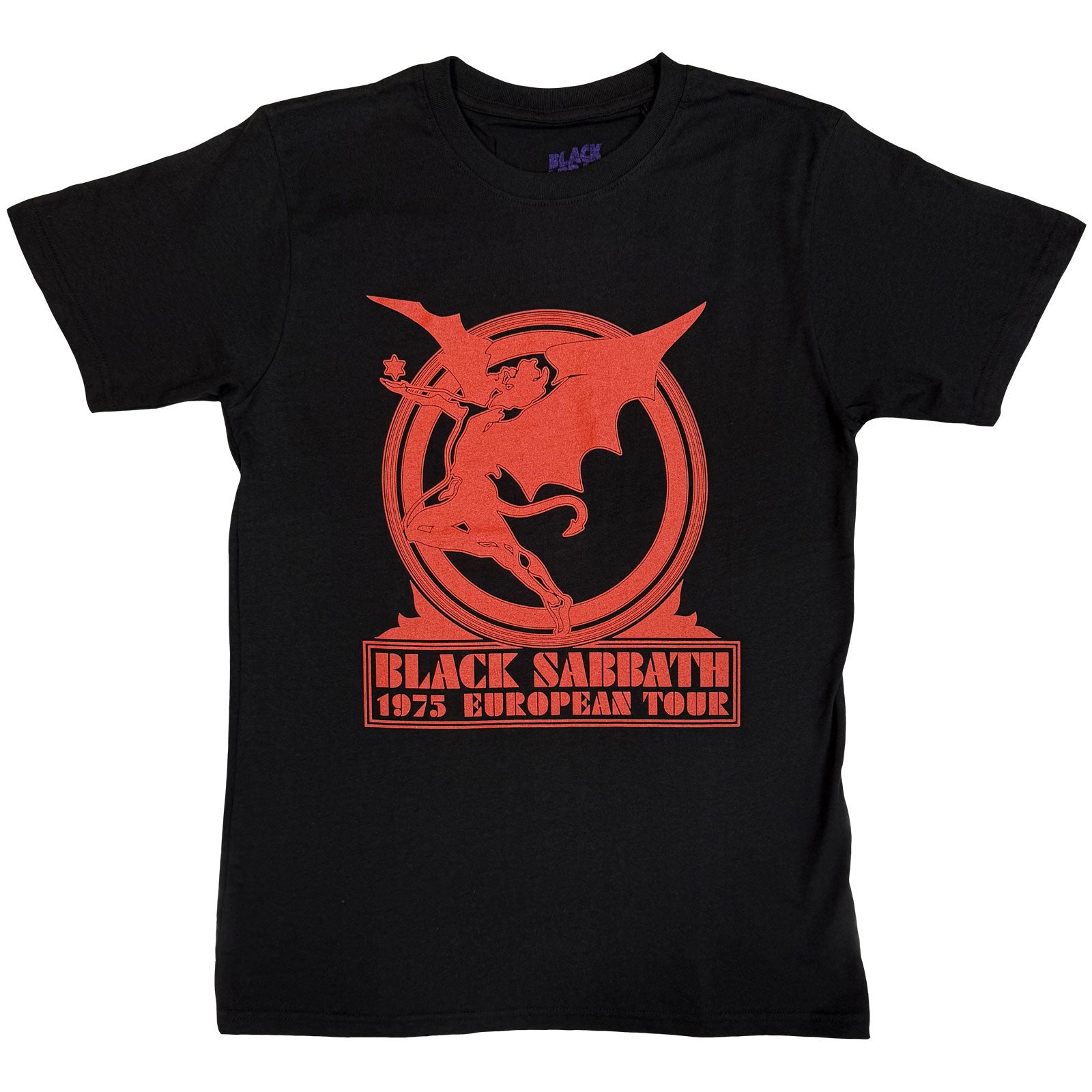 Black Sabbath Unisex T-Shirt: Europe '75 (Black)
