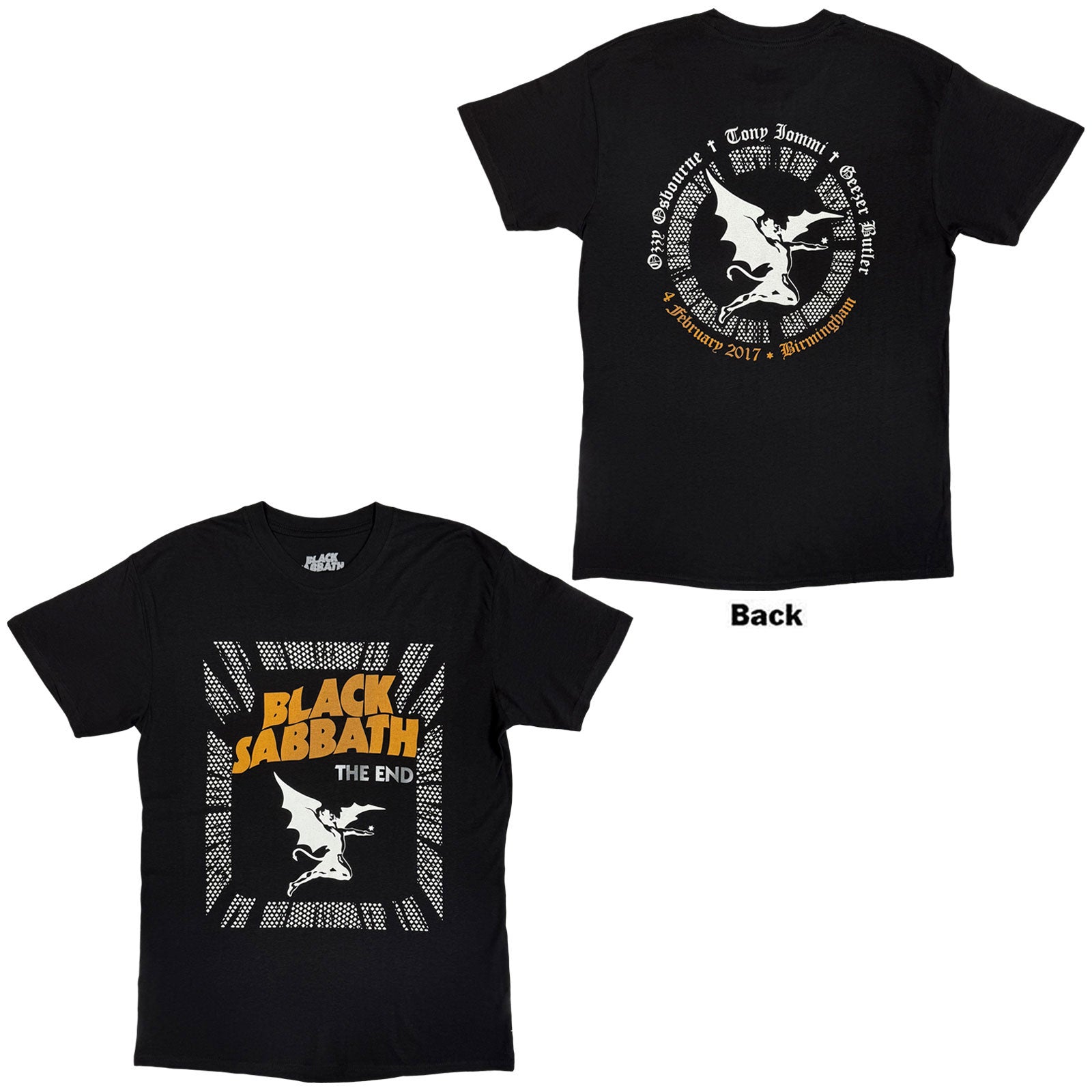 Black Sabbath Unisex T-Shirt: The End Demon (Black) (Back Print)