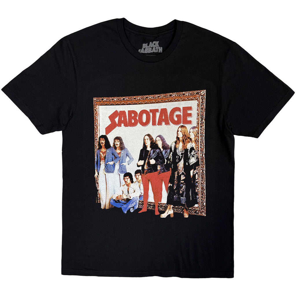 Black Sabbath Unisex T-Shirt: Sabotage (Black) (Back Print)