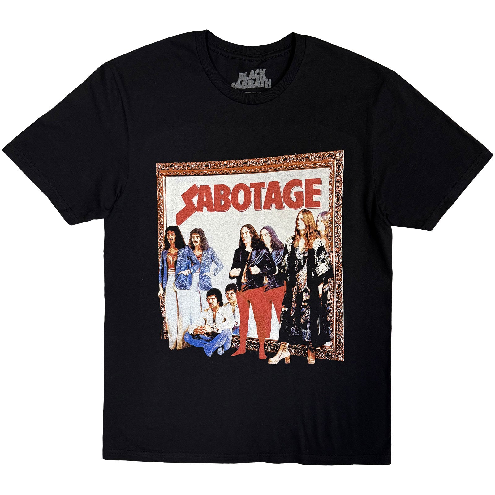 Black Sabbath Unisex T-Shirt: Sabotage (Black) (Back Print)