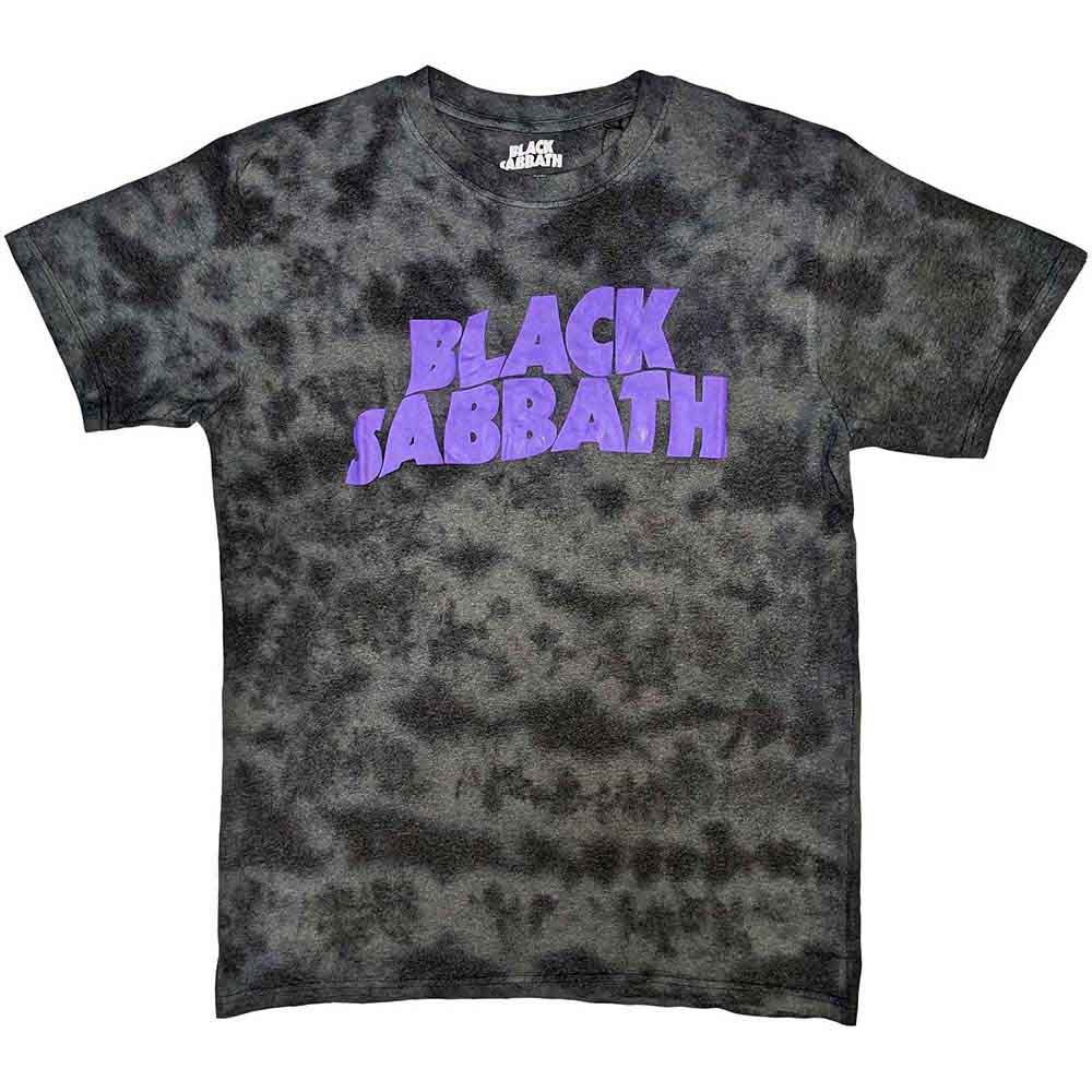 Black Sabbath Unisex T-Shirt: Wavy Logo (Black) (Wash Collection)