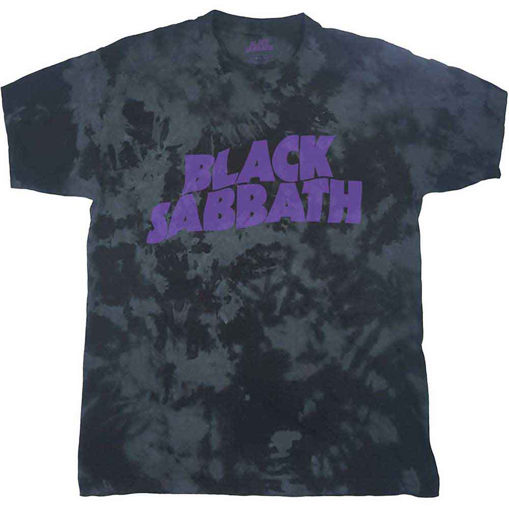 Black Sabbath Unisex T-Shirt: Wavy Logo (Black) (Wash Collection)