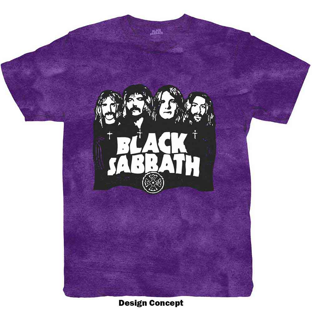 Black Sabbath Unisex T-Shirt: Band & Logo (Purple) (Wash Collection)
