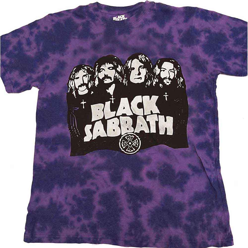 Black Sabbath Unisex T-Shirt: Band & Logo (Purple) (Wash Collection)