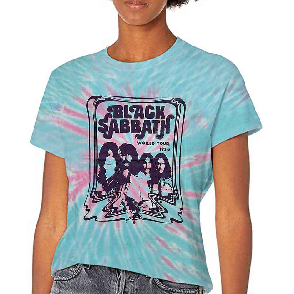 Black Sabbath Unisex T-Shirt: World Tour '78 (Green) (Wash Collection)