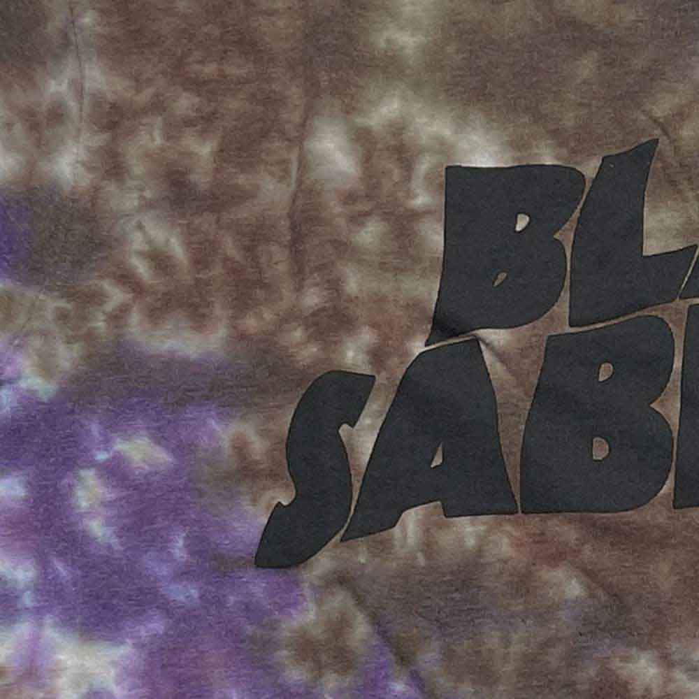 Black Sabbath Unisex T-Shirt: Wavy Logo (Purple & Brown) (Wash Collection)