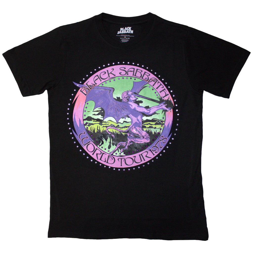 Black Sabbath Unisex T-Shirt: Tour '78 (Black) (Embellished)