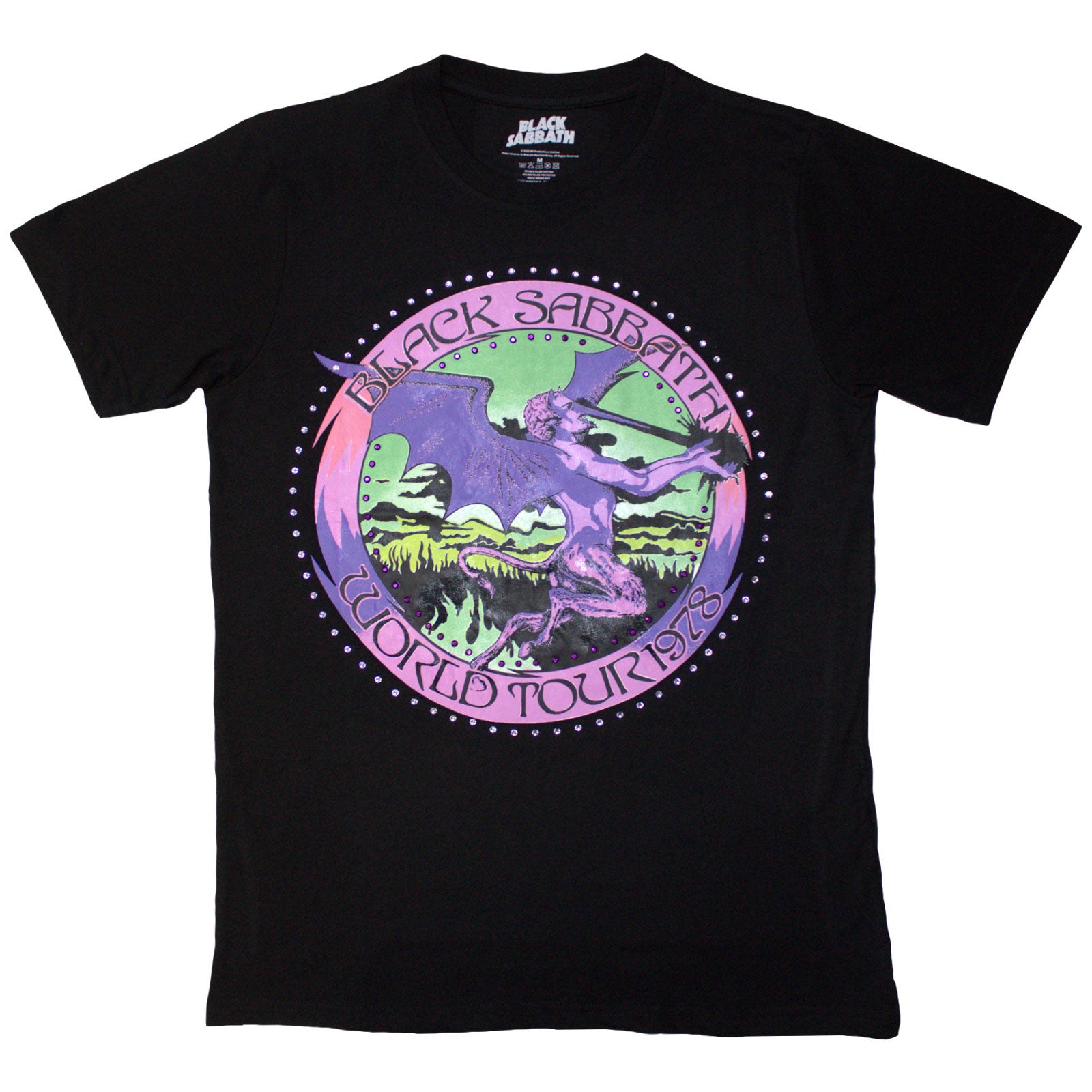 Black Sabbath Unisex T-Shirt: Tour '78 (Black) (Embellished)
