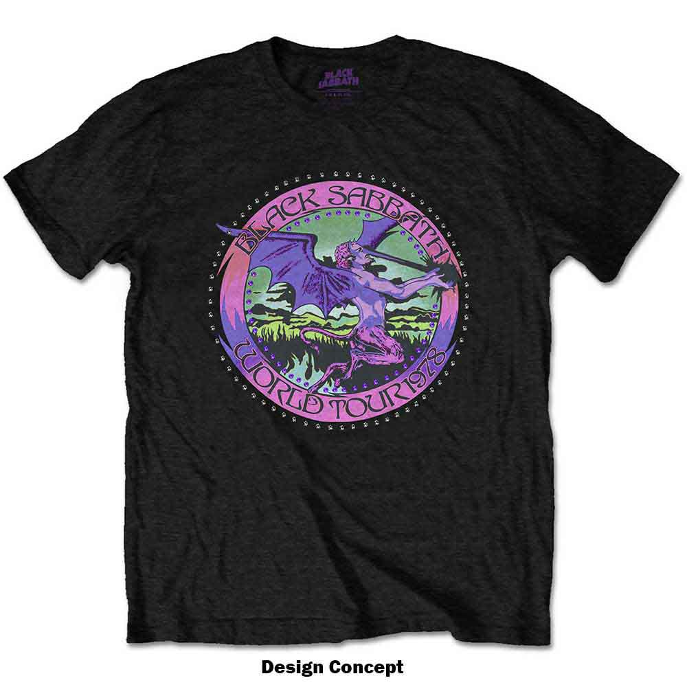 Black Sabbath Unisex T-Shirt: Tour '78 (Black) (Embellished)